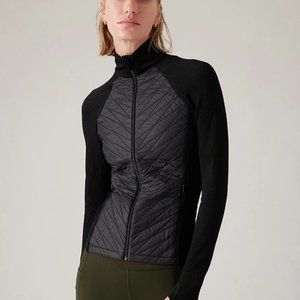 Athleta Black Quilted Front Jacket